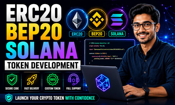 create erc20, bep20 and solana spl token