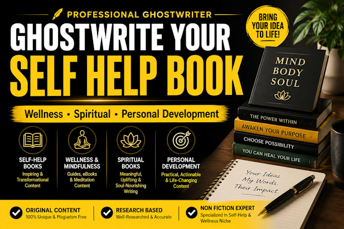 ghostwrite a self help, wellness, or spiritual book