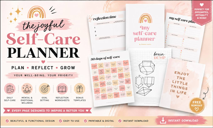 etsy digital planner, digital planner, KDP journal, journal design, pdf planner