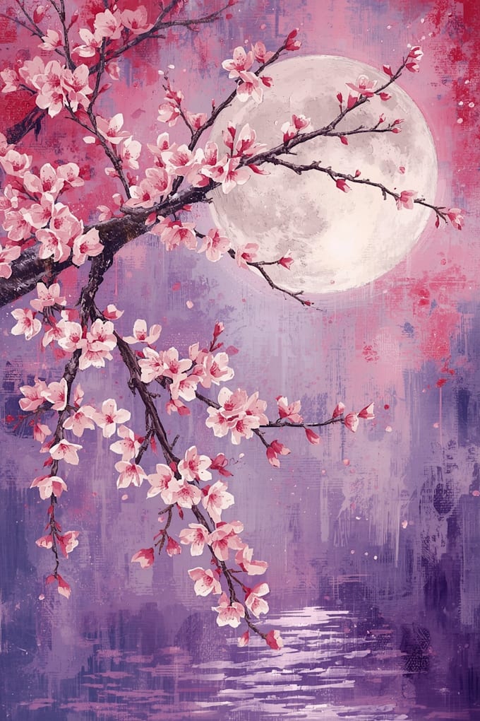 create japanese inspired digital wall art