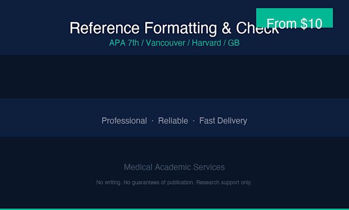fix your reference list with apa 7th, vancouver, harvard formatting and citation