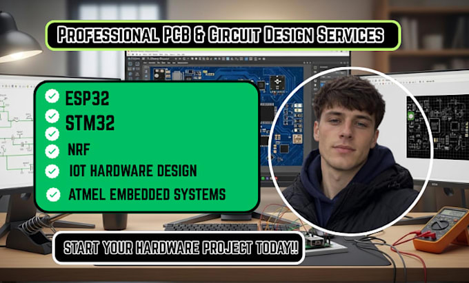 do esp32, stm32, nrf or atmel pcb and circuit design