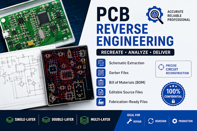 reverse engineer your pcb and deliver fabrication files