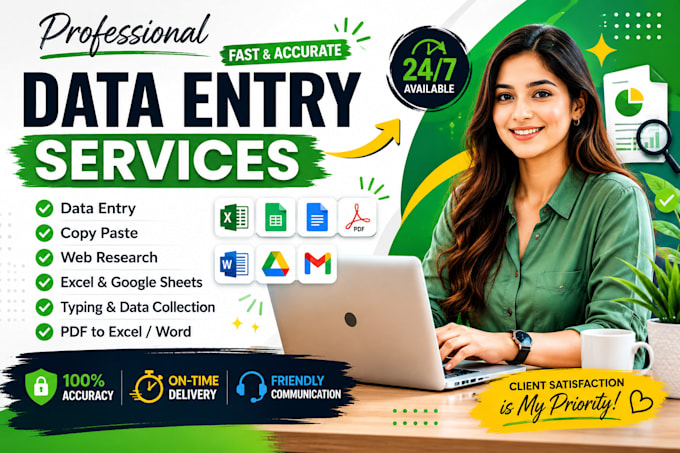 do accurate data entry, web research, and excel tasks