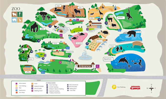 design festival map and custom isometric map for events, resorts, 3d map design
