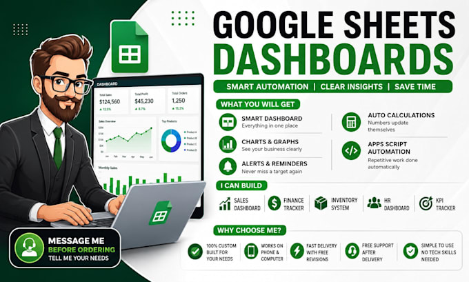 build google sheets dashboards and automate reports