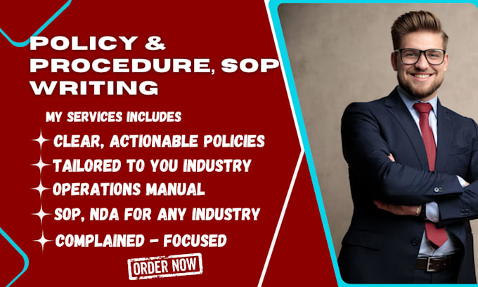develop policies, procedures manual, sop, nda for any industry