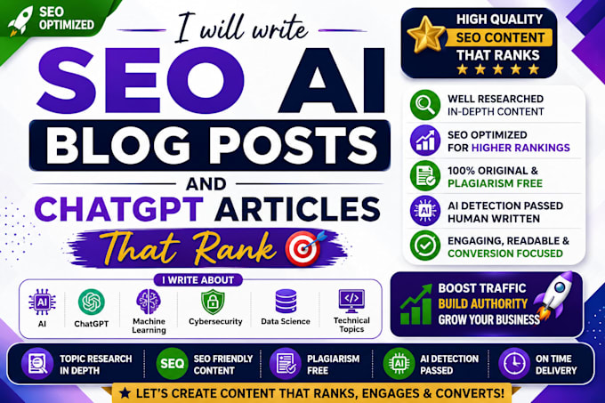 write seo ai, machine learning and chatgpt blog post that ranks