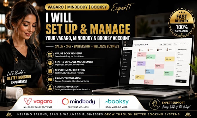setup vagaro mindbody booksy for salons and spas