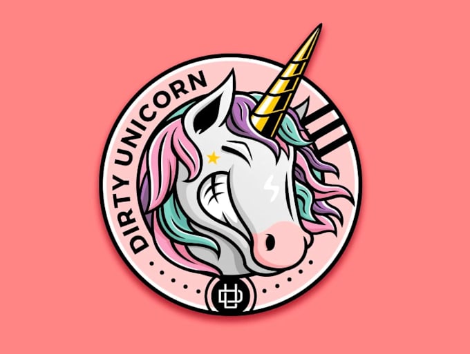 draw high quality unicorn logo with free source file