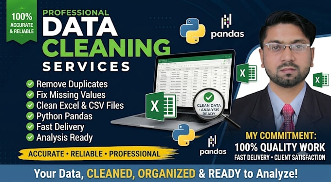clean your excel csv and python datasets
