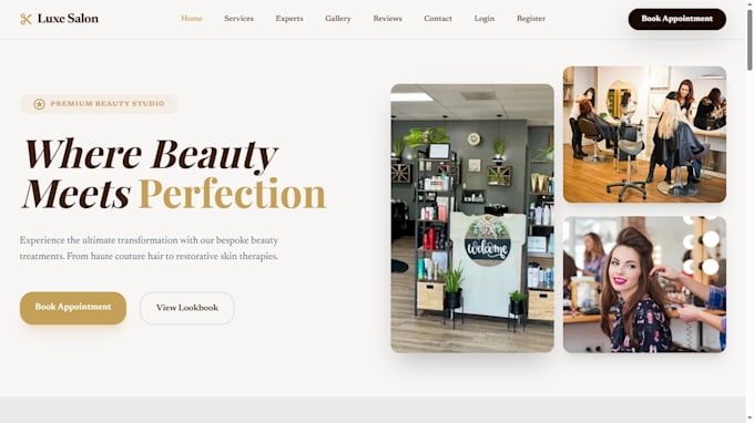 develop a salon and barbershop website with online booking system