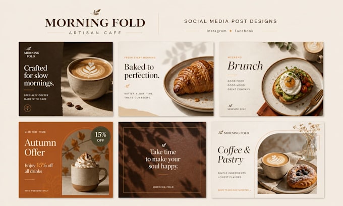 design restaurant social media posts for instagram and facebook