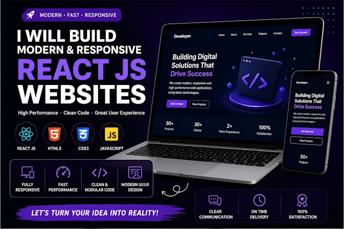 build modern react js websites