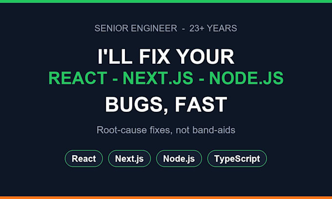 fix bugs and issues in your react, nextjs or nodejs web app