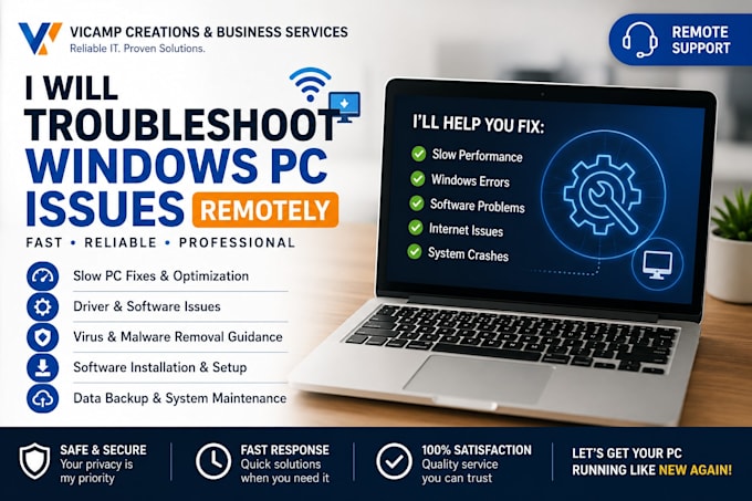 troubleshoot windows PC issues remotely