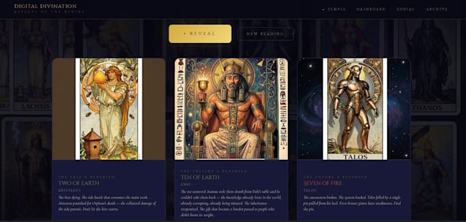 build you a personal digital divination HTML temple