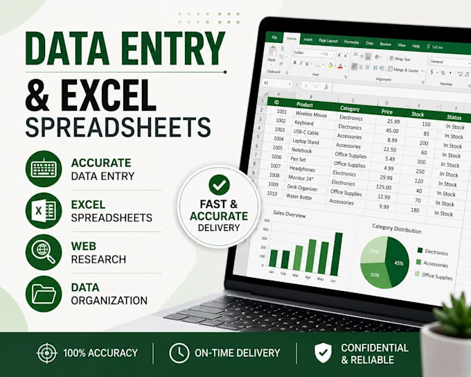 data entry and excel spreadsheet tasks
