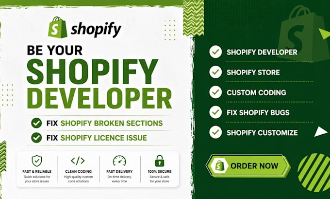 be your shopify developer fix shopify broken sections fix shopify licence issue