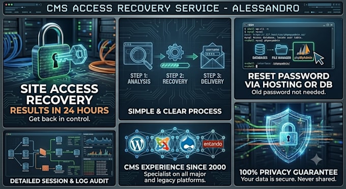 fix wordpress login issues, recover admin access, or unlock your cms
