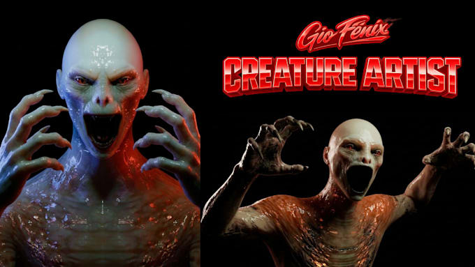 sculpt and texture a 3d creature or monster for your game