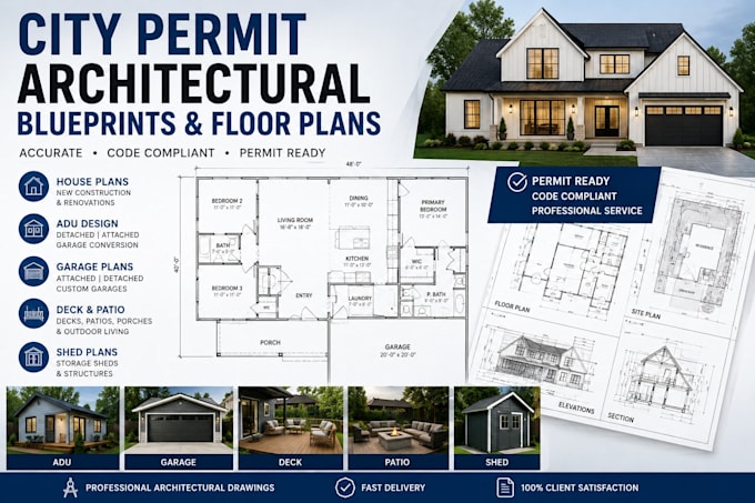 create city permit architectural blueprints and floor plans