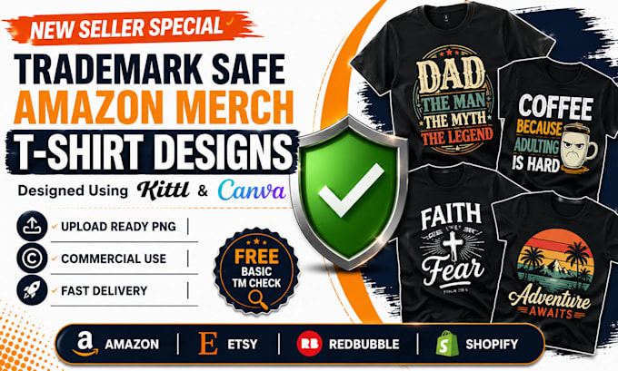 create trademark safe amazon merch t shirt designs using kittl or canva