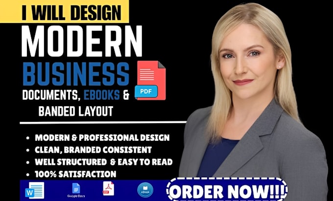design modern business documents, ebooks and branded layouts