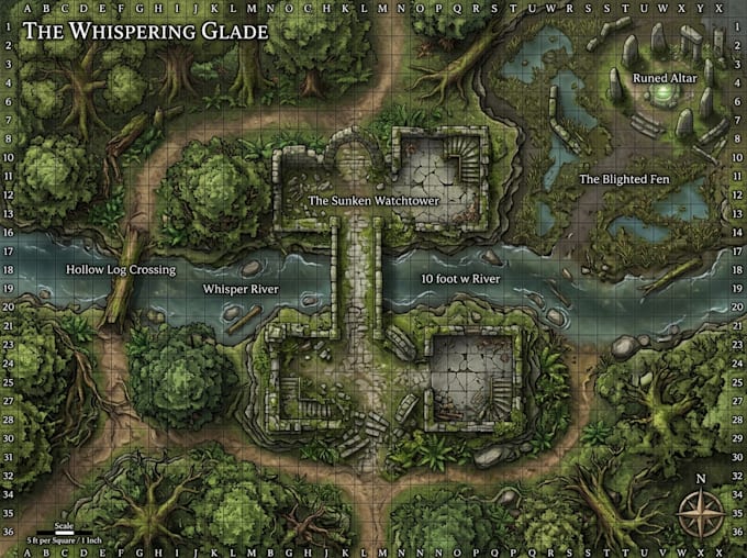 create custom dnd battle maps, rpg maps, fantasy maps and ttrpg map designs