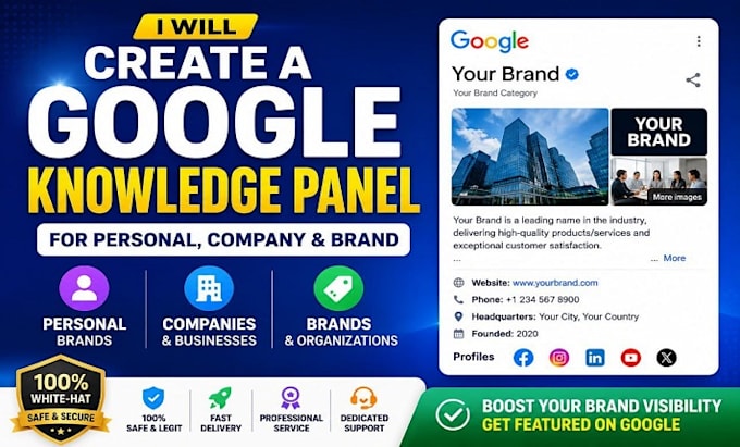 create standard google knowledge panel,knowledge panel for personal or company