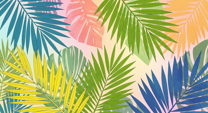 design abstract printable tropical palm leaf wall art