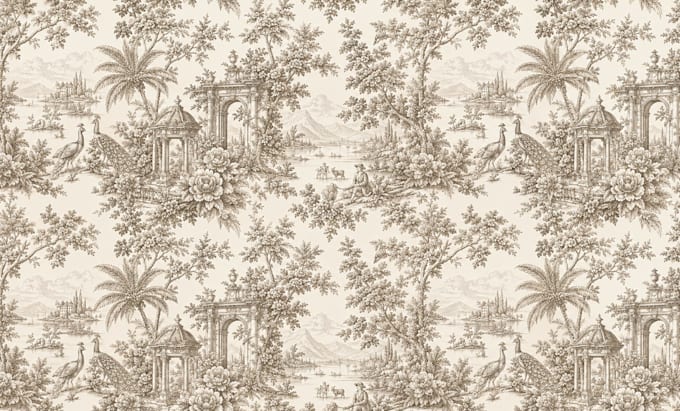 create seamless textile and wallpaper toile de jouy