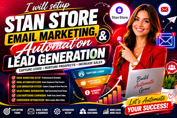 setup stan store email marketing, automation and lead generation
