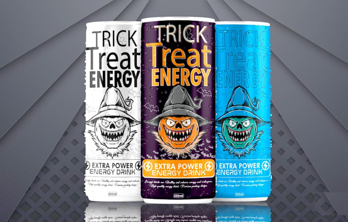 create energy drink, label artwork, and beer label design