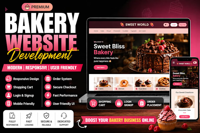 design a professional bakery and cafe website