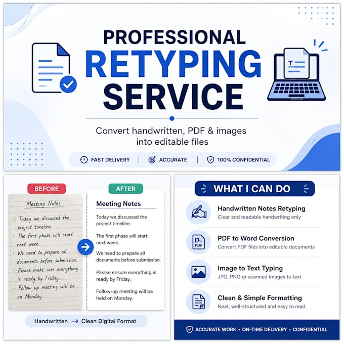 retype PDF, scanned documents, and images into word