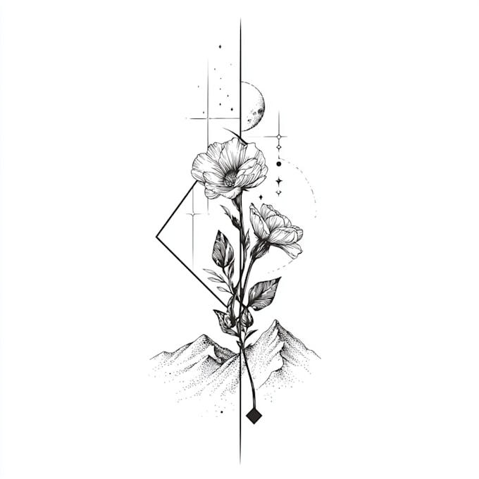 design custom tattoo, sleeve tattoo, fine line tattoo