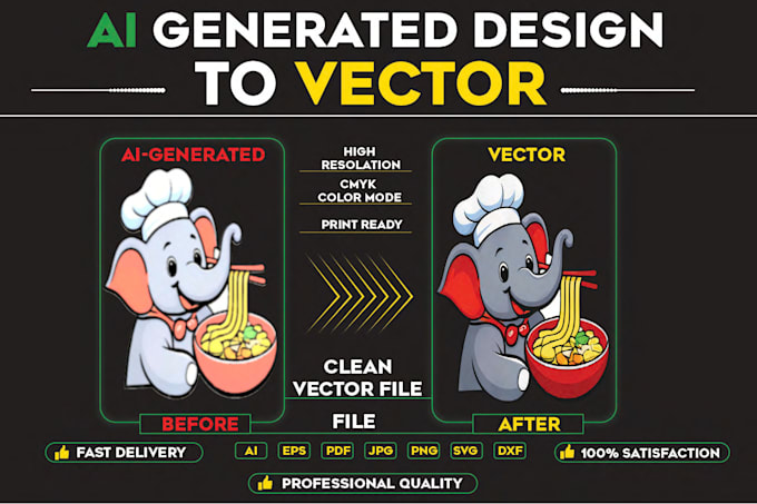 do covert ai generated design to vector