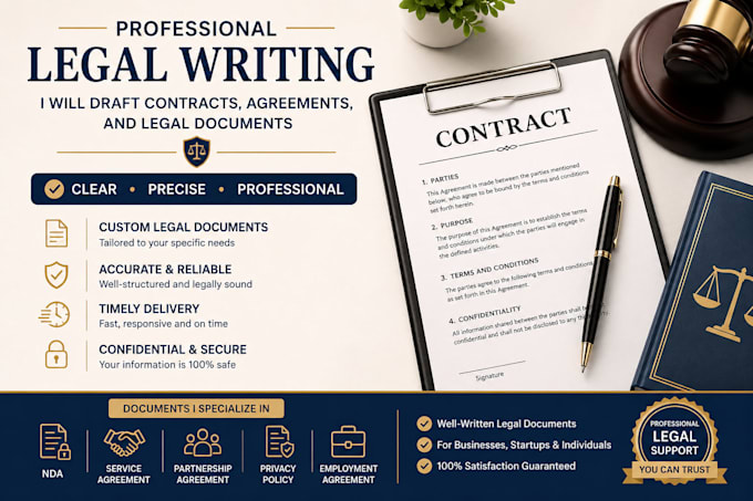 draft contracts, agreements, and legal documents