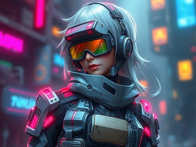 design cyberpunk character, original character design