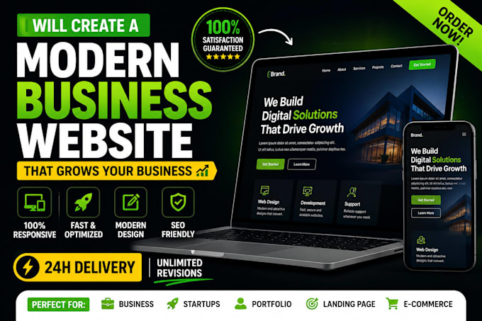 create a responsive portfolio or business website