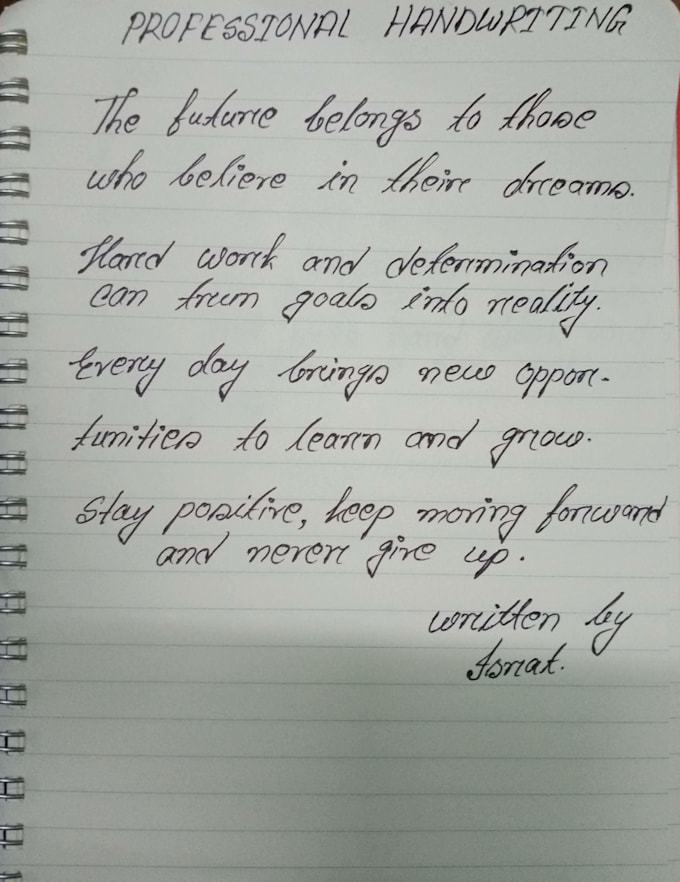 provide neat handwritten notes and assignments