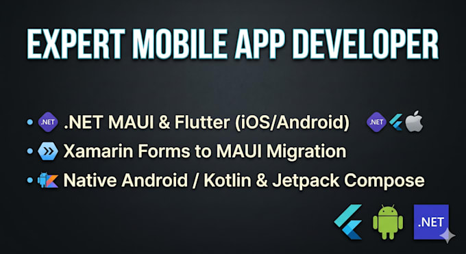 develop mobile apps using net maui flutter and kotlin