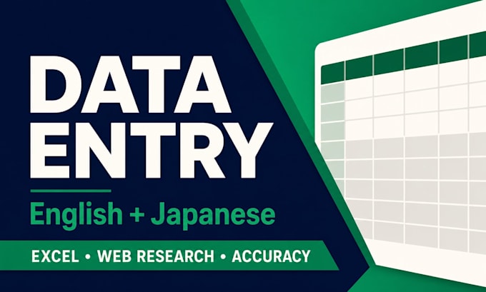 do accurate english and japanese data entry and web research