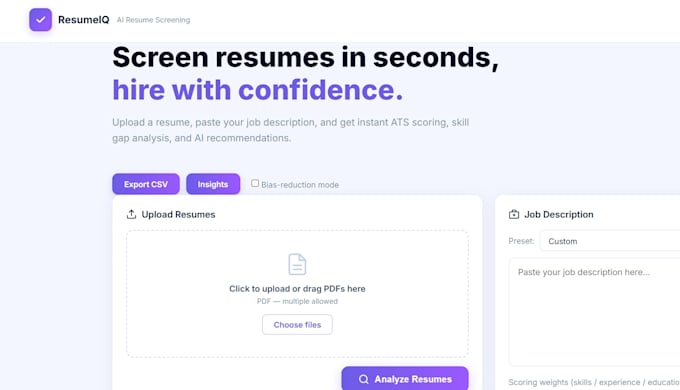 develop ats resume screening and candidate ranking software