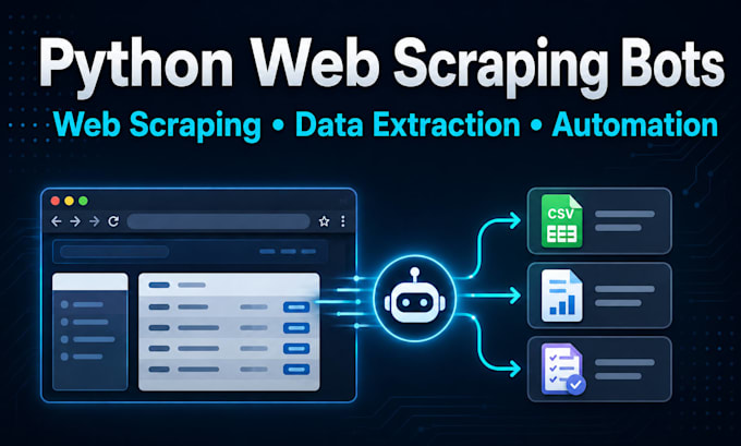build python web scraping bots and data extraction scripts