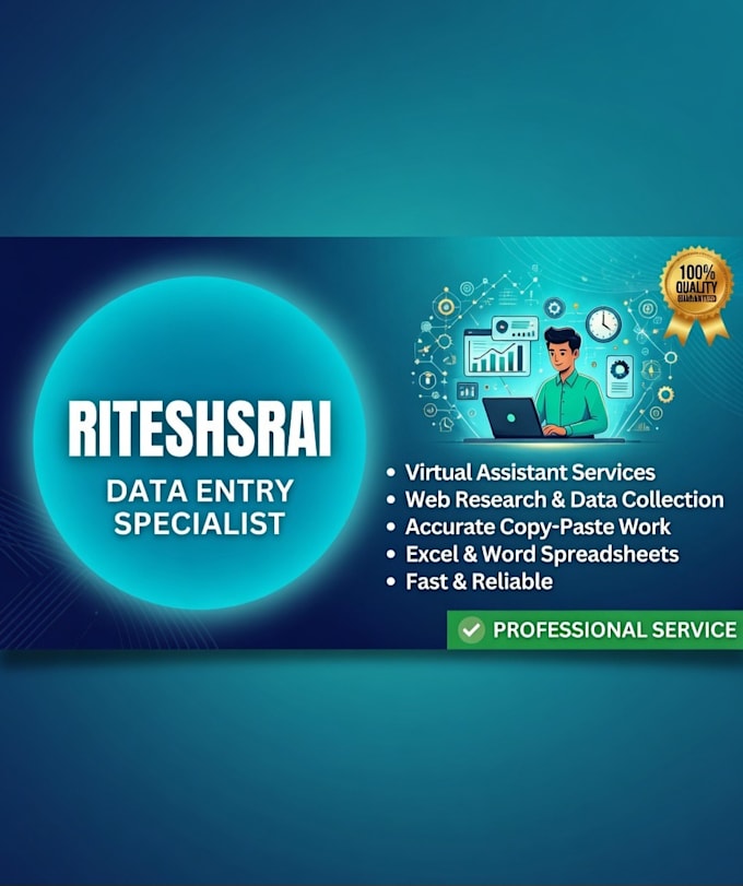 be your professional virtual assistant for data entry and admin task