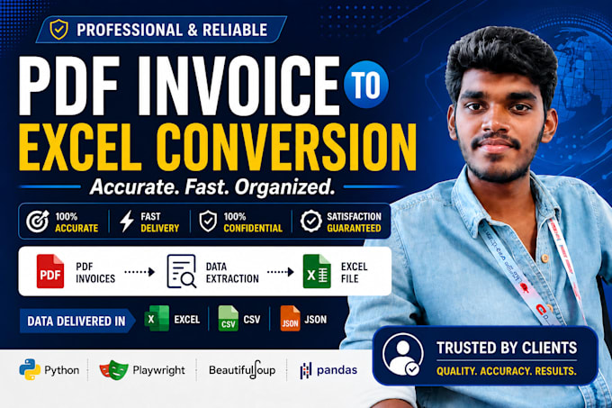 extract invoice data from pdfs, scans, and images into excel