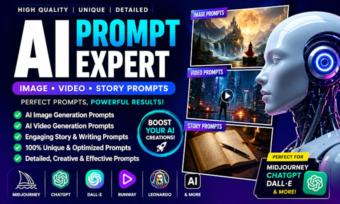 create high quality ai image video story prompts