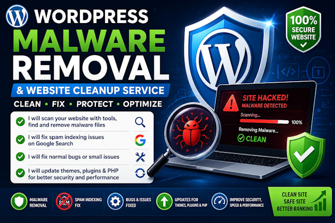 fix wordpress bugs, malware, and spam issues